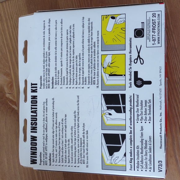 Frost King Window 42" 62" (3 sheets) + Patio Door Insulation kit for indoor use - Picture 3 of 5